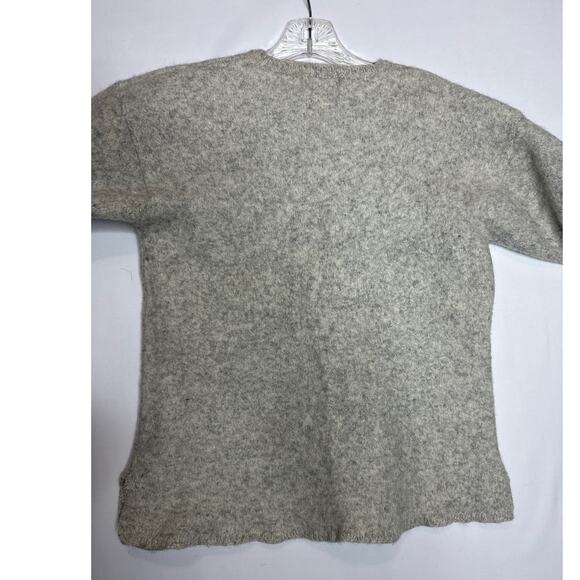 1980s Woolrich Rugged Outdoorwear Gray Heather Wool Henley Sweater
 size medium - Picture 11 of 13